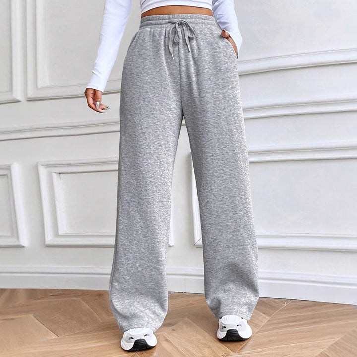 Damen bequeme Freizeithose mit weitem Schnitt und elastischem Bund Drune