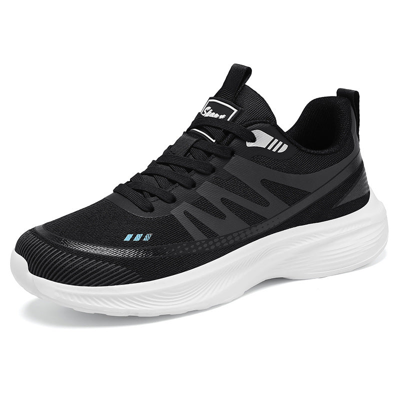 Herren nan leichte atmungsaktive Laufsneaker mit nahtlosem Strickobermaterial, gepolstertem Fersenkragen und reaktiver EVA-Dämpfung Drune