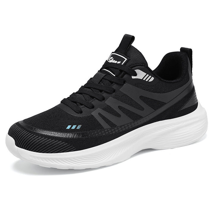 Herren nan leichte atmungsaktive Laufsneaker mit nahtlosem Strickobermaterial, gepolstertem Fersenkragen und reaktiver EVA-Dämpfung Drune