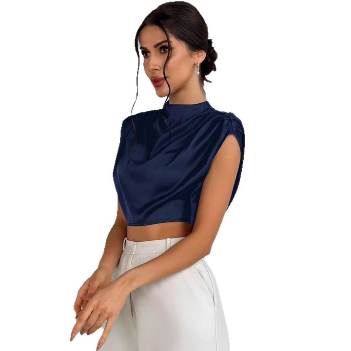 Damen Elegantes Crop-Top mit voluminösen Ärmeln und edlem Rückenausschnitt Drune