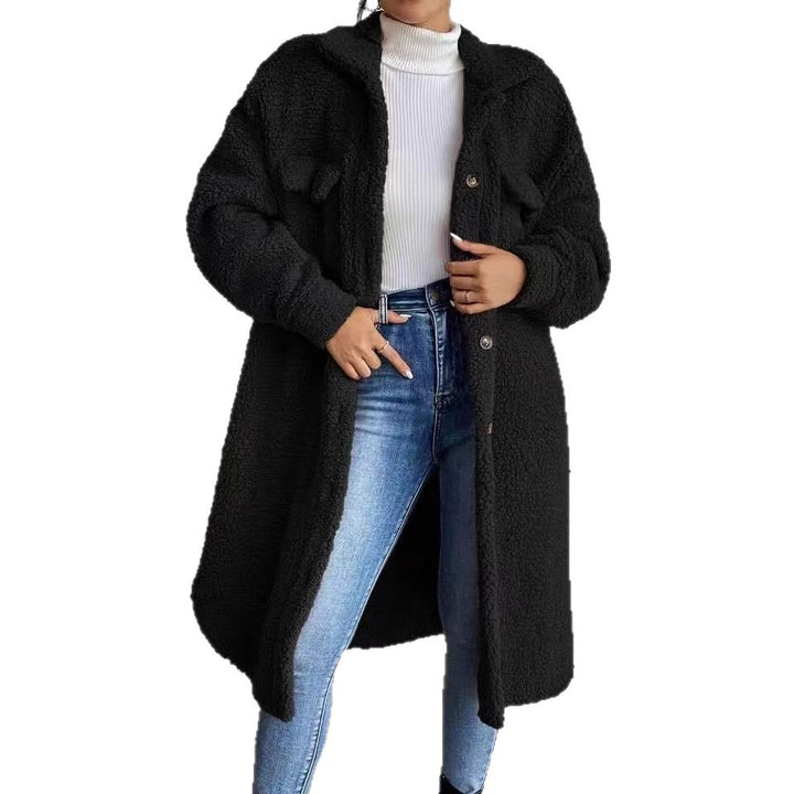 Damen Plüschige Teddyjacke mit praktischen Taschen und lässigem Schnitt Drune
