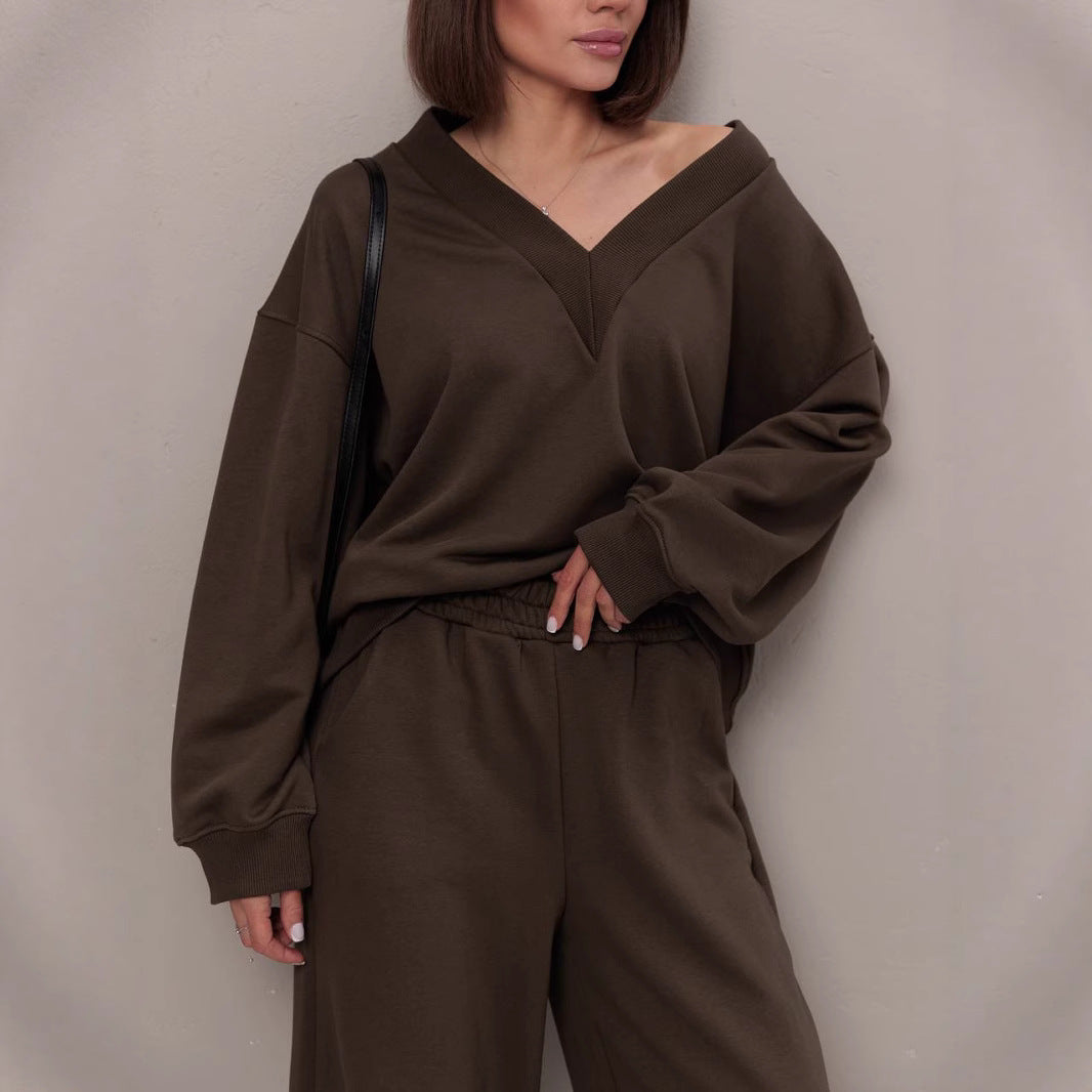 Damen lässiges Sweatshirt- und Jogginghose-Set Drune