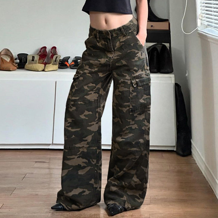 Damen Cargo-Hose mit weitem Schnitt und praktischen Seitentaschen Drune