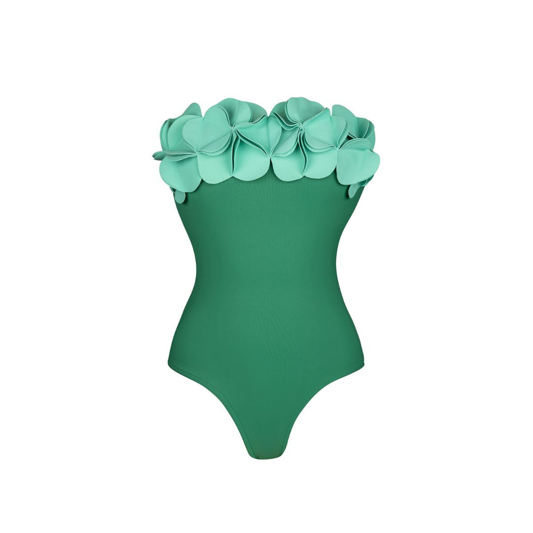Damen Schwimmanzug mit floralem Oberteil und eleganter Maxi-Rock Drune