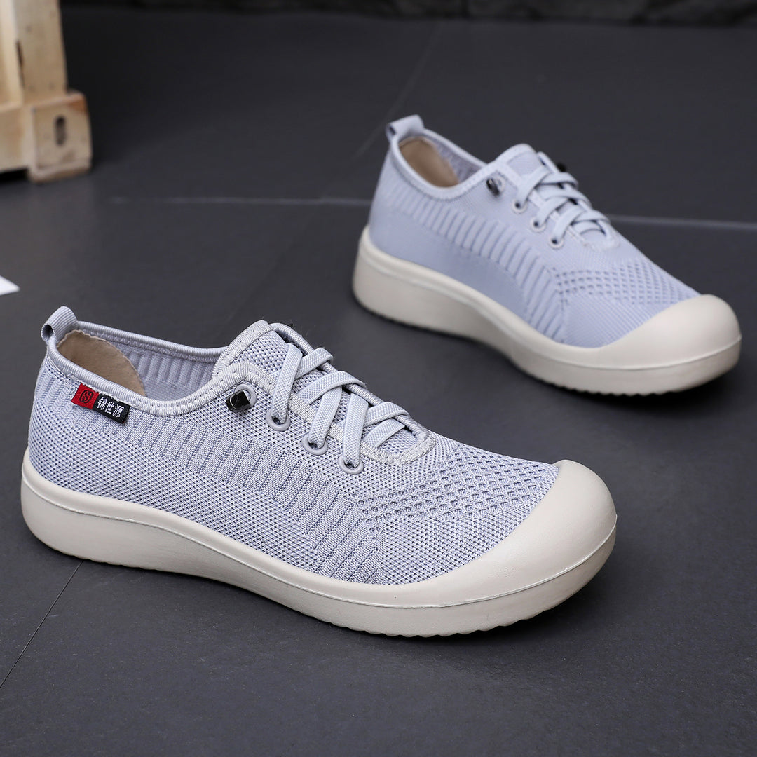 Damen nan leichter atmungsaktiver Strick-Slip-On Freizeitschuh mit stoßdämpfender Leichtlaufsohle Drune