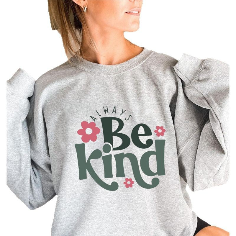 Damen Sweatshirt mit motivierender Botschaft und modischem Puffärmeldesign Drune
