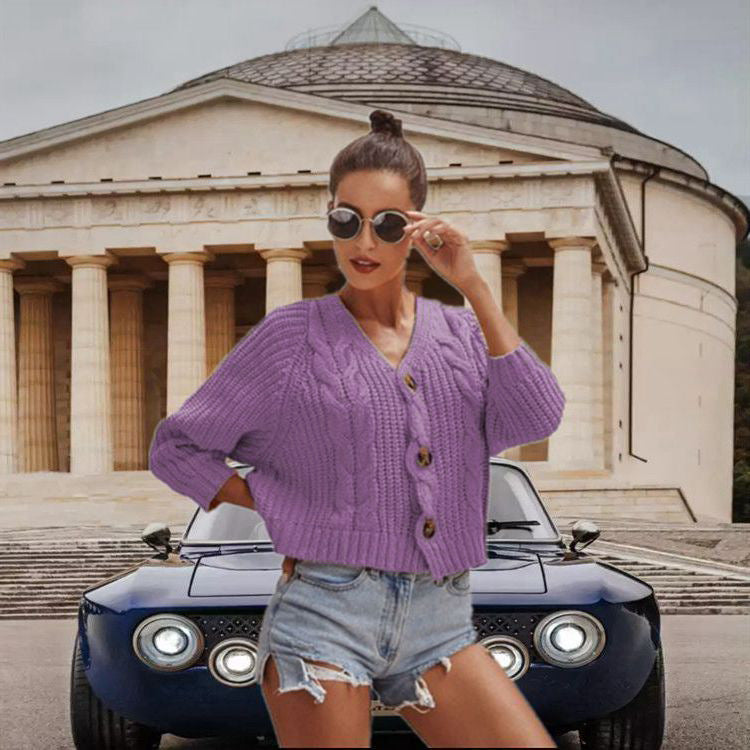Damen Grobstrickjacke mit eleganten Knopfdetails und geschmackvollem Design Drune