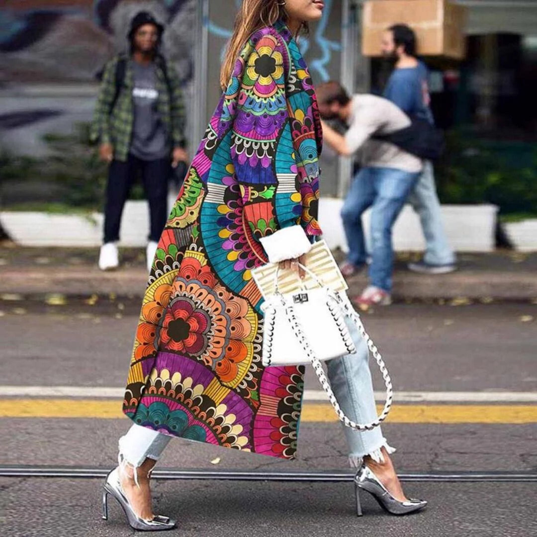 Damen Trendiger Kimono mit buntem Mandala-Muster Drune