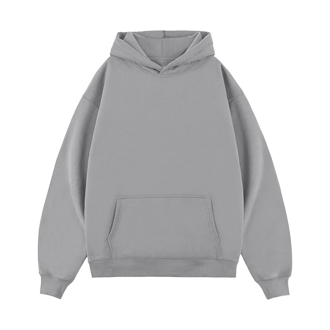 Unisex minimalistischer Oversize-Kapuzenpullover mit gedoppelter Kapuze, tiefer Schulter und breitem Rippbund Drune