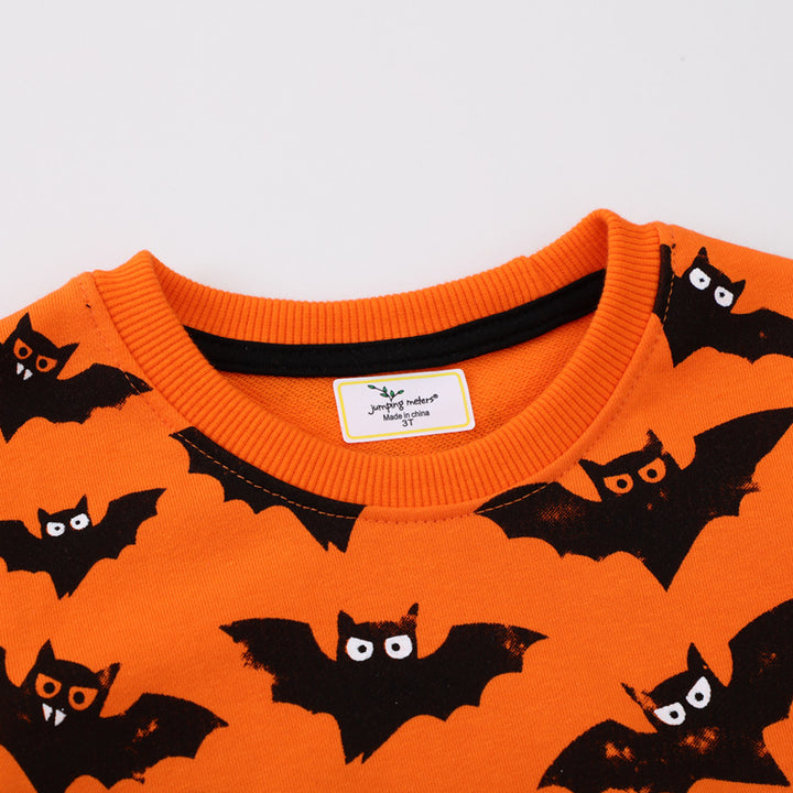Jungen Sweatshirt mit fröhlichem Fledermaus- und Halloween-Design Drune