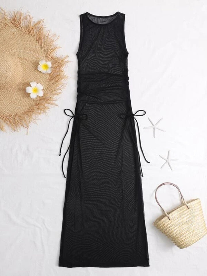 Damen Langer Wickelstrandkleid Drune