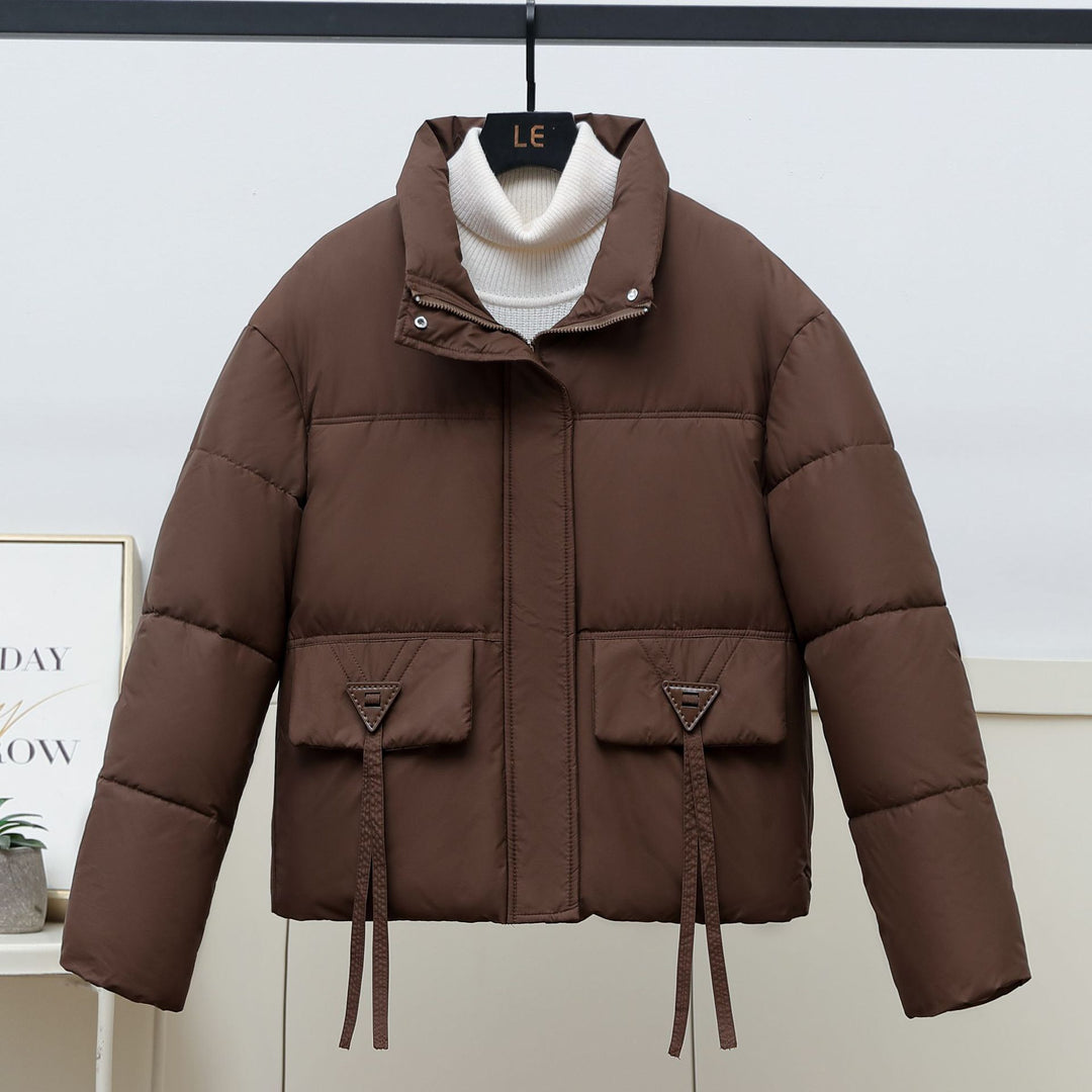 Damen gesteppte Übergangsjacke mit hohem Kragen und modernen praktischen Taschen Drune