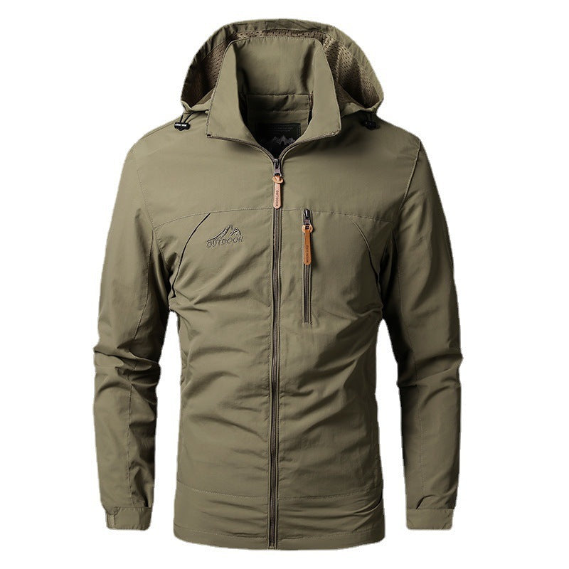 Herren nan leichte wasserabweisende Softshelljacke mit Kapuze und Sicherheitsreißverschluss Drune
