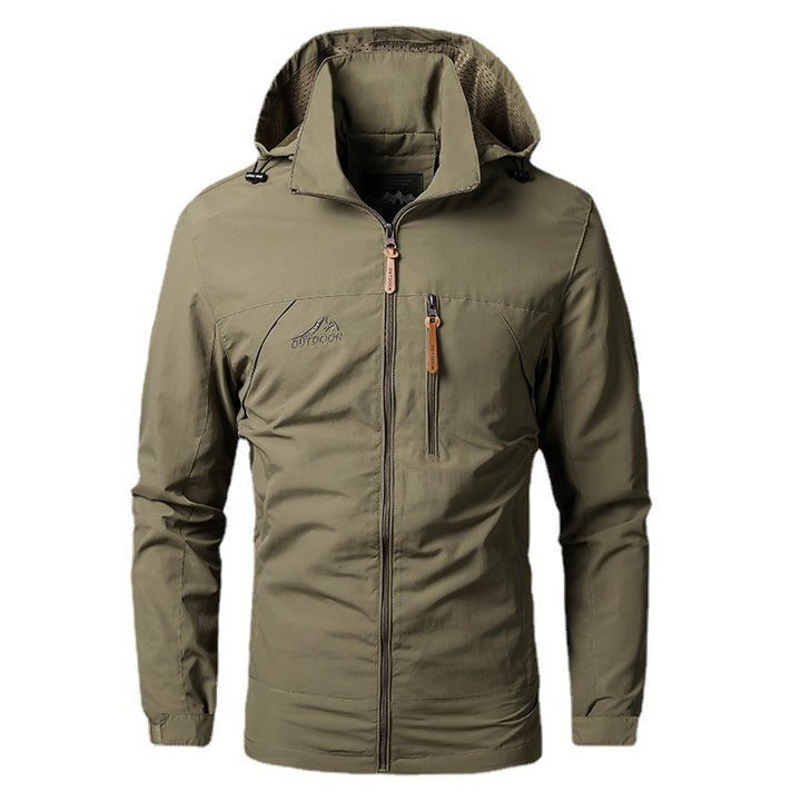 Herren nan leichte wasserabweisende Softshelljacke mit Kapuze und Sicherheitsreißverschluss Drune