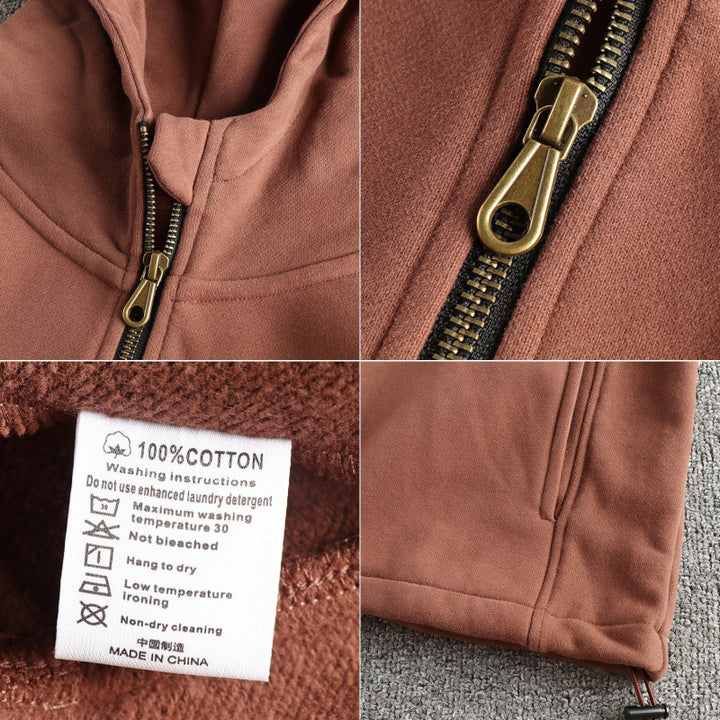 Herren Fleecejacke mit halbem Reißverschluss und seitlichen Eingrifftaschen Drune