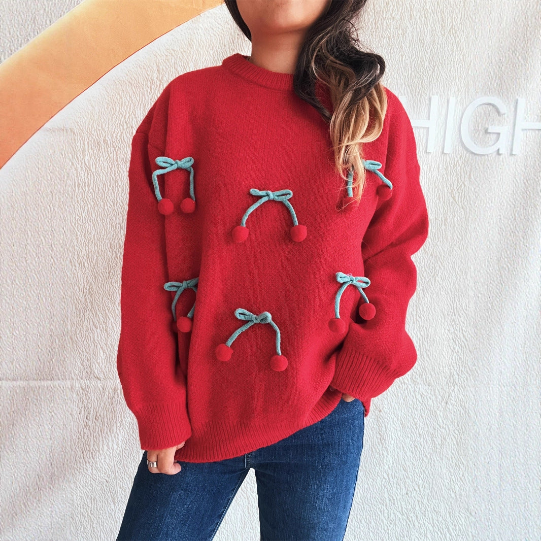 Damen Kuscheliger Pullover mit verspielten Quasten Drune