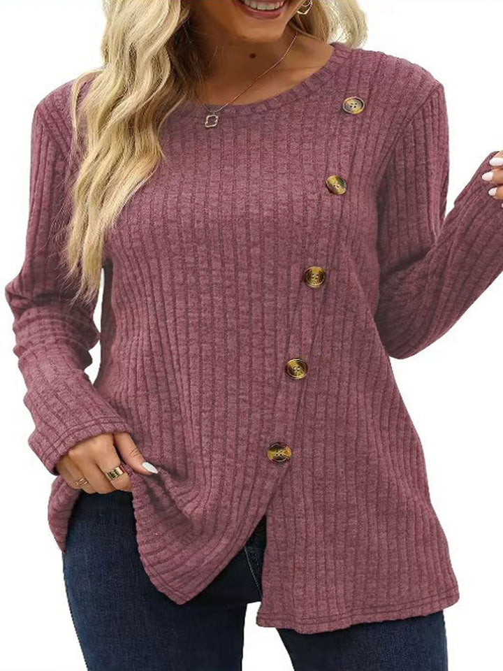 Damen Strickpullover mit Knopfdetails Drune