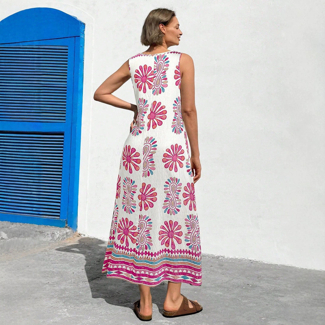 Damen Maxikleid mit floralem Druck und lässiger Schnitt Drune