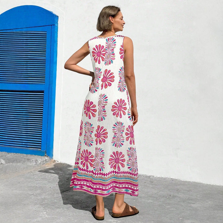 Damen Maxikleid mit floralem Druck und lässiger Schnitt Drune