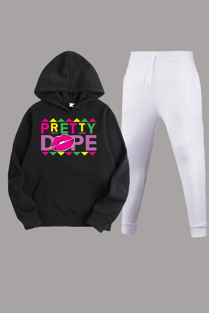 Damen Sweatpants- und Hoodie-Set mit modernem Grafiken und kreativem Aufdruck Drune
