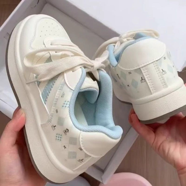 Damen Sneakers mit Karo-Muster und gepolsterter Sohle Drune