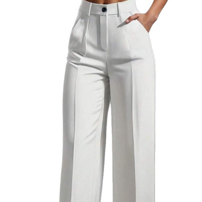 Damen elegante weite Bundfaltenhose Drune