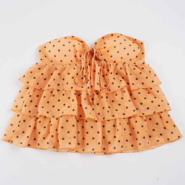 Damen Bandeau-Oberteil mit voluminösem Rüschenschnitt Drune