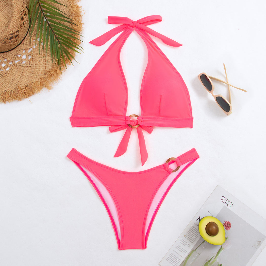 Damen Triangel-Bikini mit stilvollen Knotendetails Drune