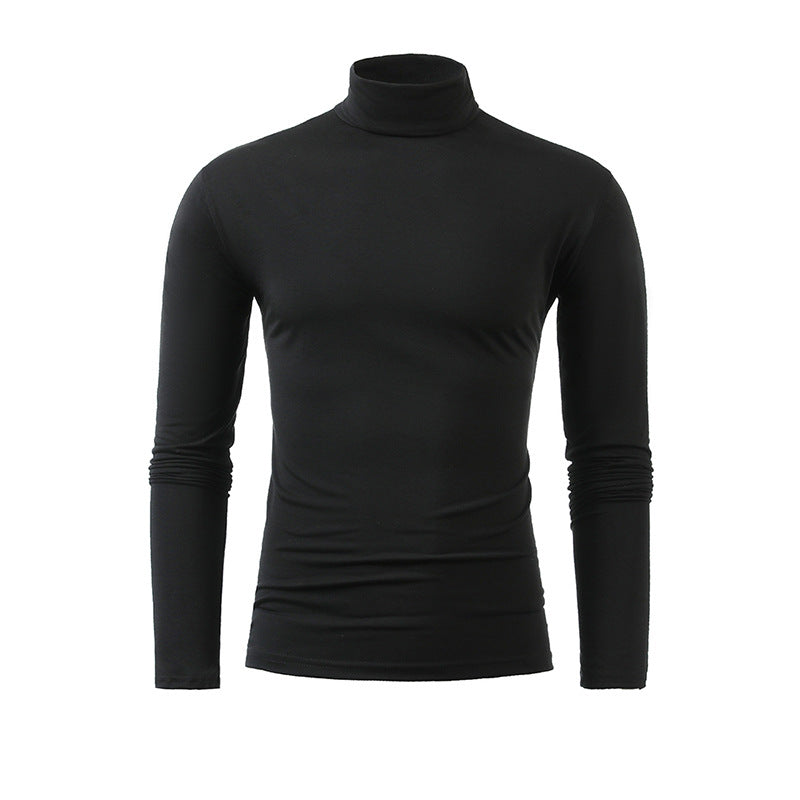 Herren nan schlankes Rollkragen-Langarmshirt aus feinem Baumwoll-Stretch Slim Fit Drune