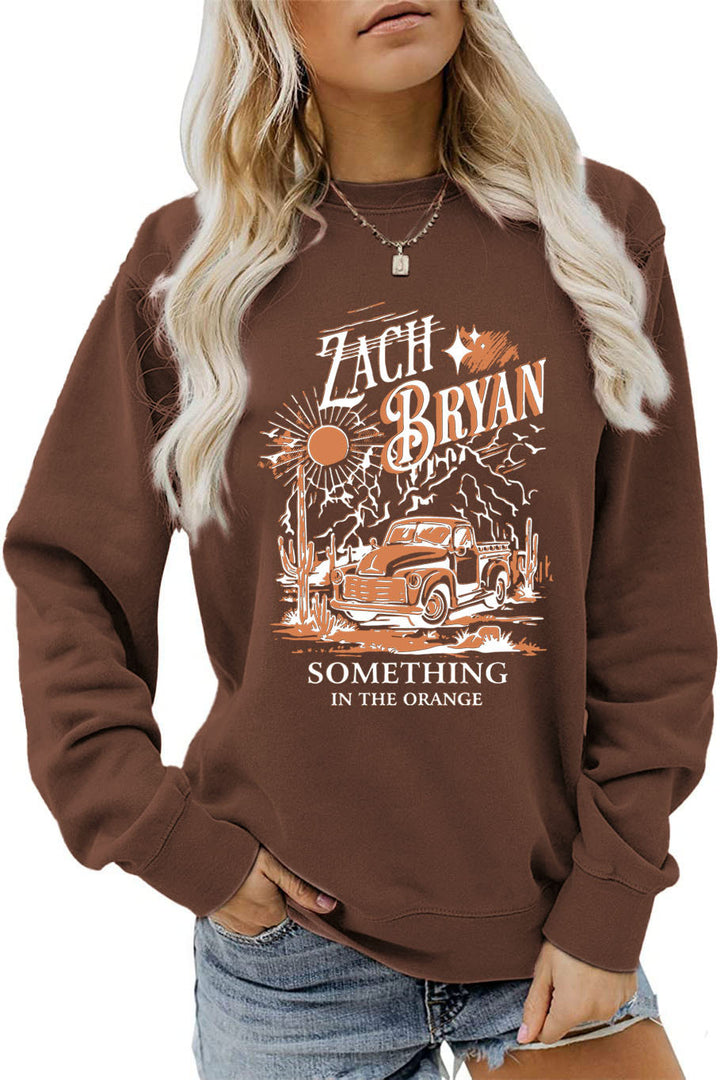 Damen Sweatshirt mit inspirierendem Vintage-Truck-Design Drune