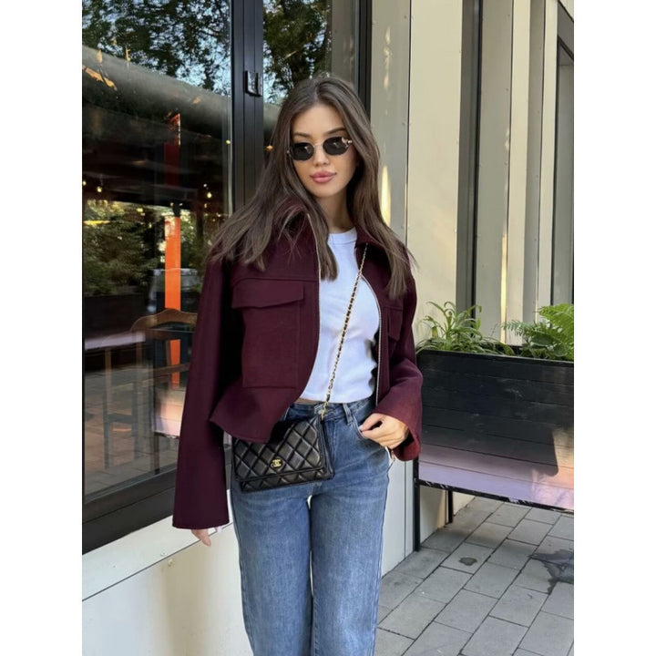 Damen stylische und funktionale Wolle-Jacke Drune
