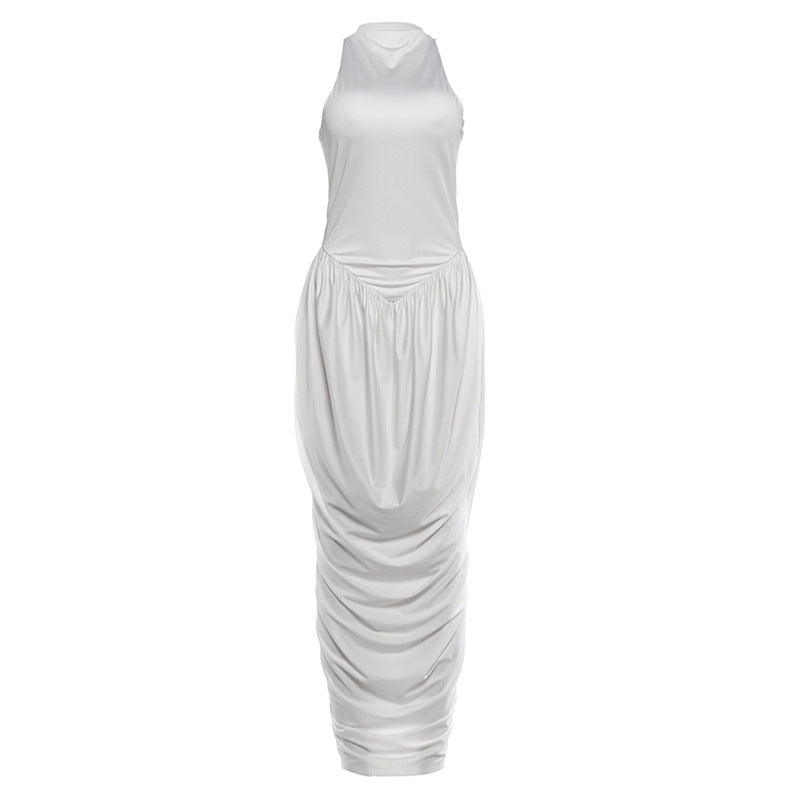 Damen Elegantes Maxi-Jumpsuit mit hohem Kragen und fließendem Saum Drune