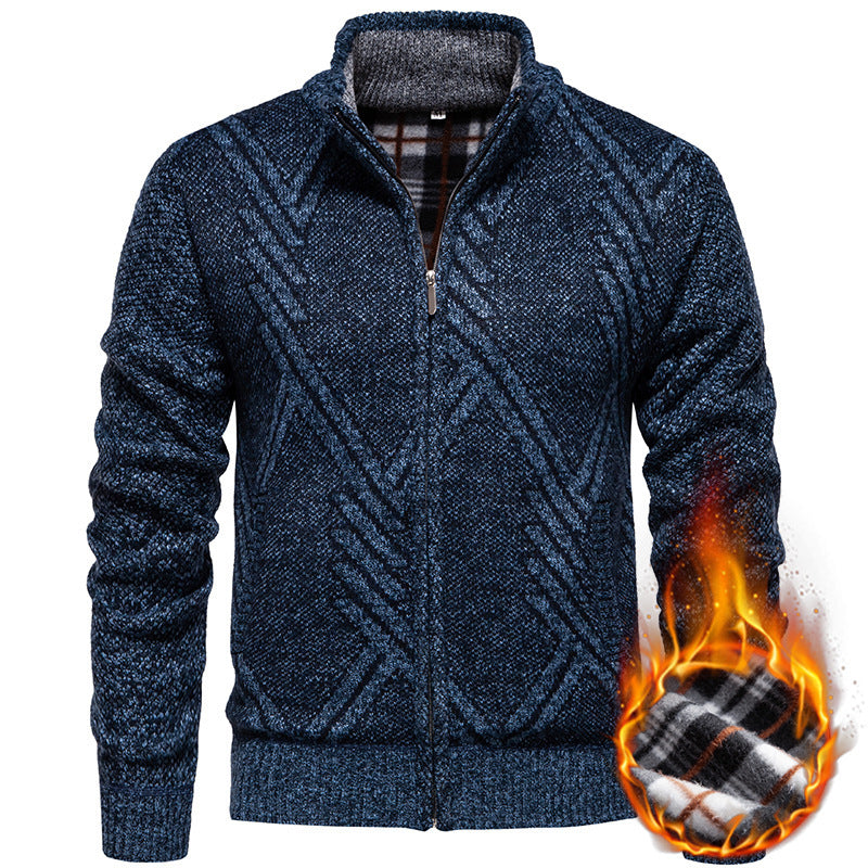 Herren Strickjacke mit strukturiertem Zopfmuster und praktischen Taschen Drune