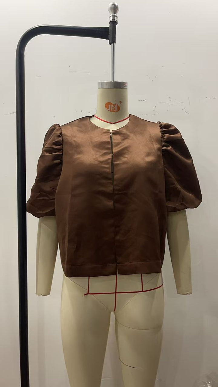 Damen stilvolle Bluse mit puffärmeln Drune