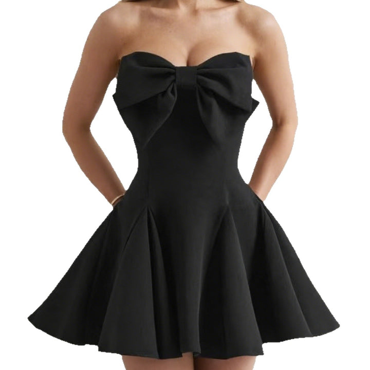 Damen Verspielt geschnittenes Minikleid mit großen Schleifen-Details Drune