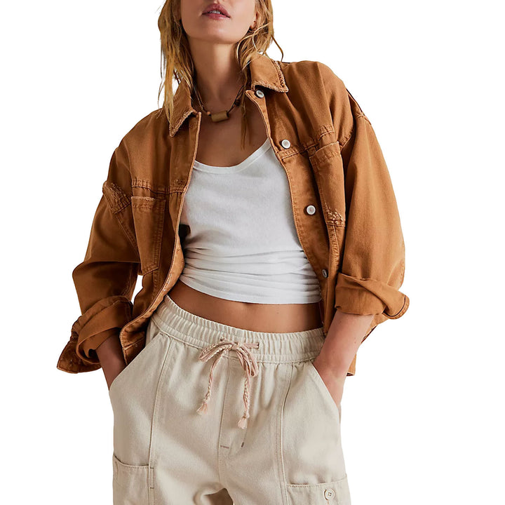 Damen lässige Oversized Denim-Jacke Drune