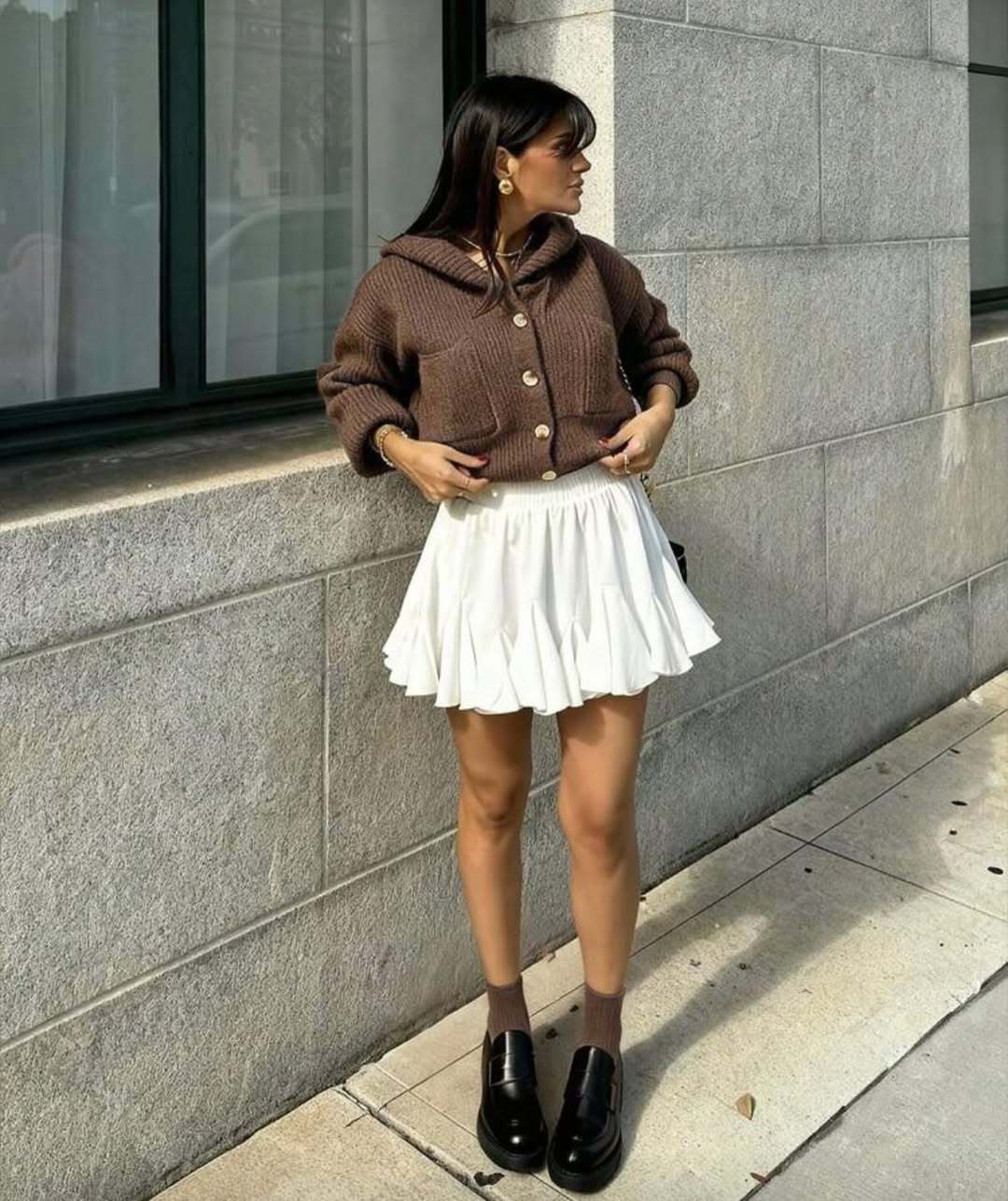 Damen lässiger Strickcardigan mit Knopfverschluss Drune