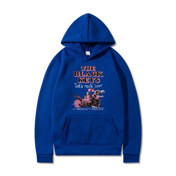 Damen Kapuzenpullover mit kreativem Rockband-Design und komfortabler Passform Drune