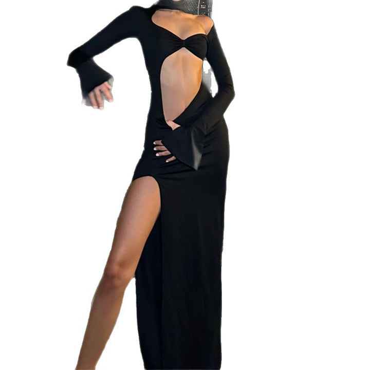 Damen Elegantes Cut-Out-Maxikleid mit asymmetrischem Design Drune