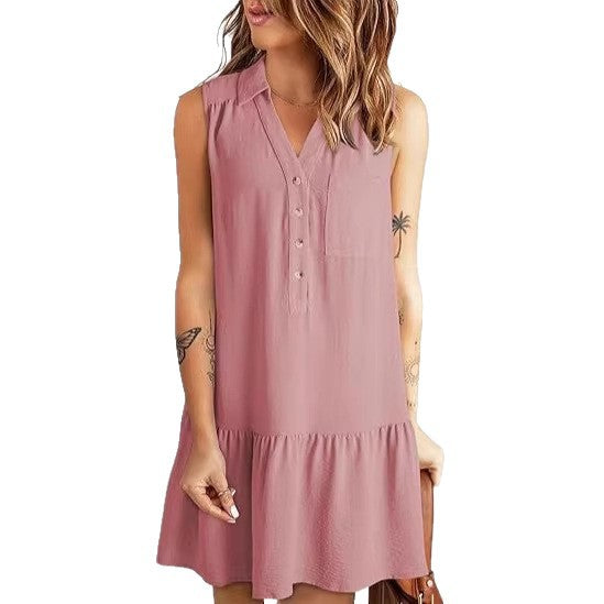 Damen Hemdblusenkleid mit geschmeidigem Fall und elegantem Rüschenabschluss Drune