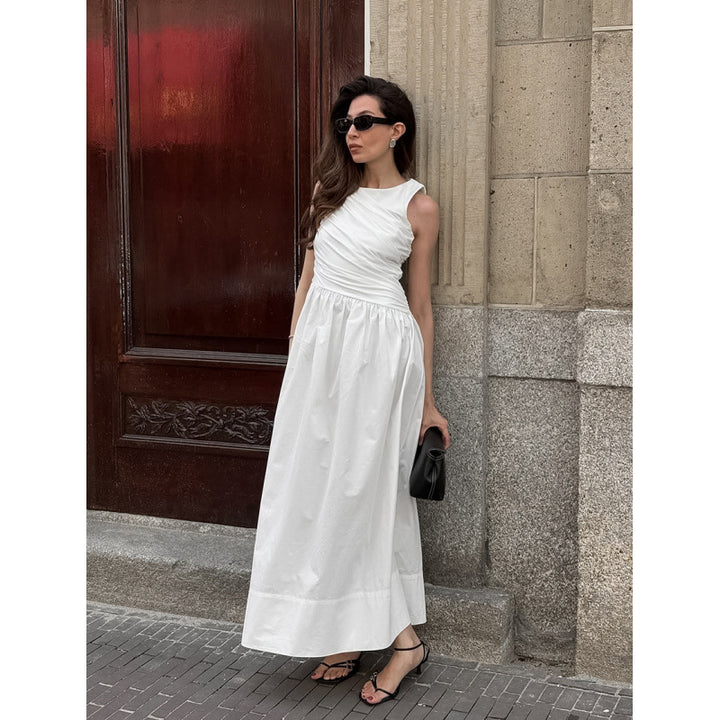 Damen Elegantes Maxikleid mit lässiger Passform und raffinierten Drapierungen Drune
