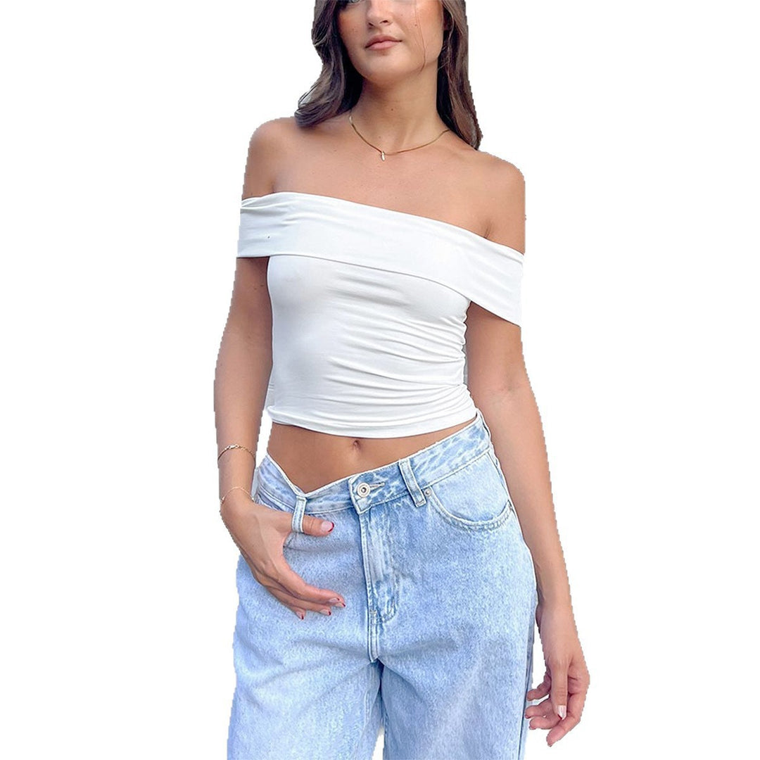 Damen Schulterfreies Crop-Top mit figurformendem Schnitt Drune
