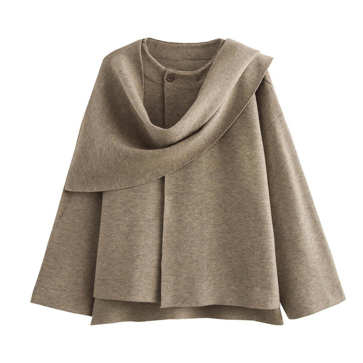 Damen modischer Umhangpullover aus weichem Material Drune