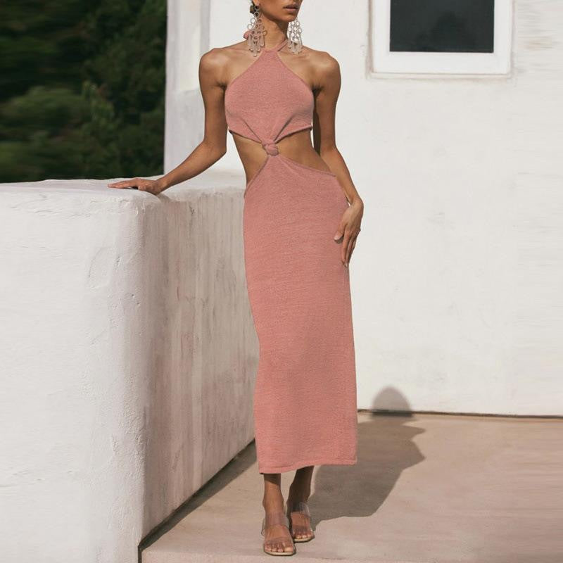 Damen Sexy Maxikleid mit Cut-Outs und stylischem Knoten Drune