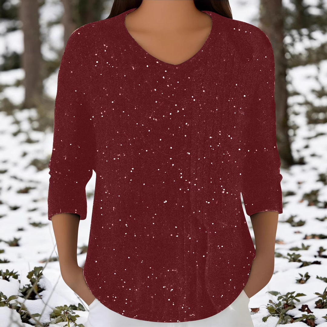 Damen Langarmshirt mit V-Ausschnitt Drune