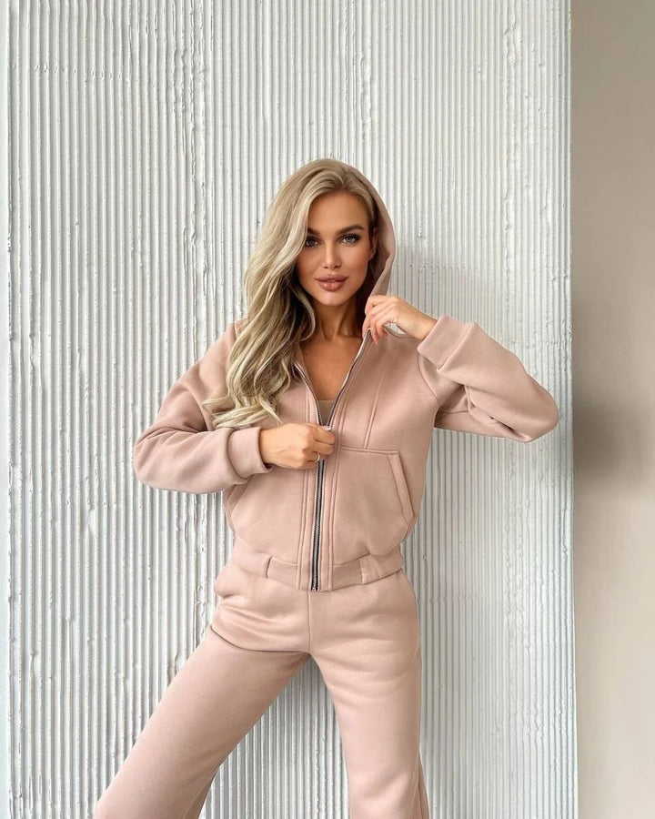 Damen modischer Hoodie mit schlanker Passform und praktischen Taschen Drune