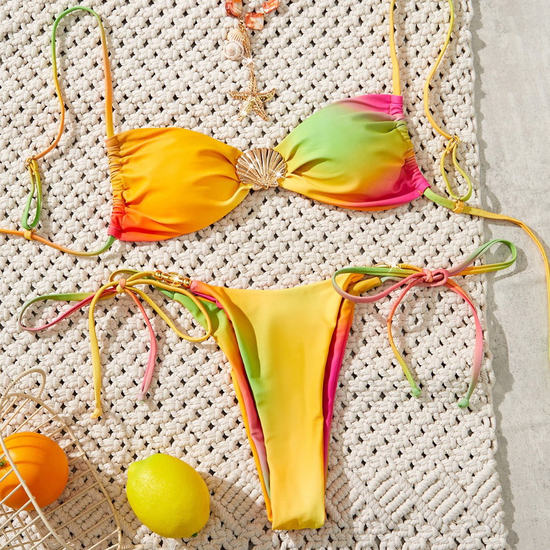 Damen Bikini-Set mit makellosem Raffung und trendigem Wickeldesign Drune