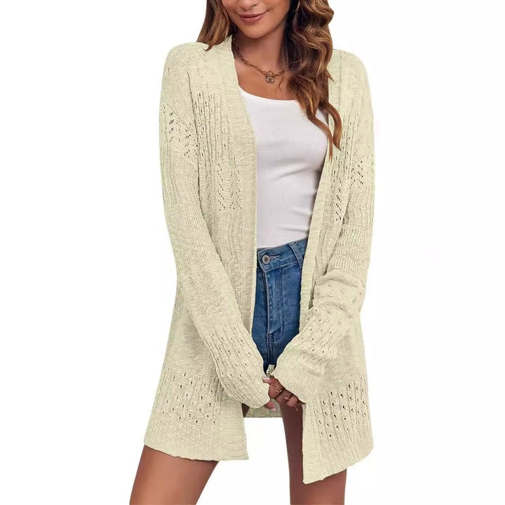 Damen Strickjacke mit luftiger Lochmusterstruktur Drune