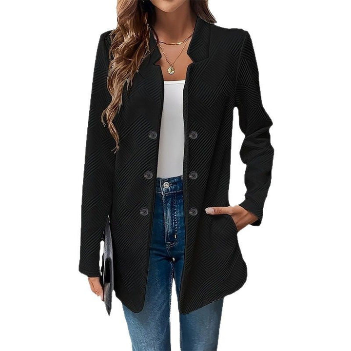Damen klassischer Blazer mit strukturiertem Design und modernen Knopfdetails Drune