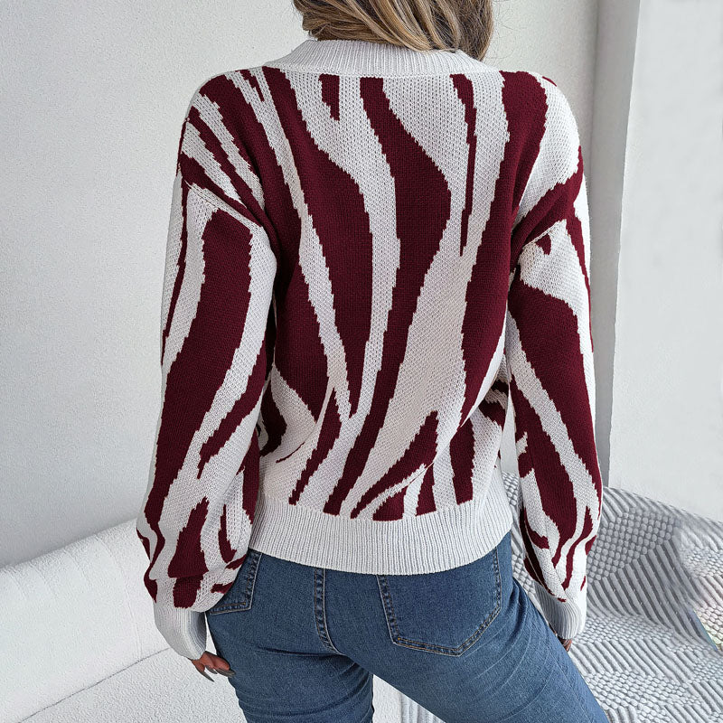 Drune | Modischer Pullover mit Gestricktem Farbblock